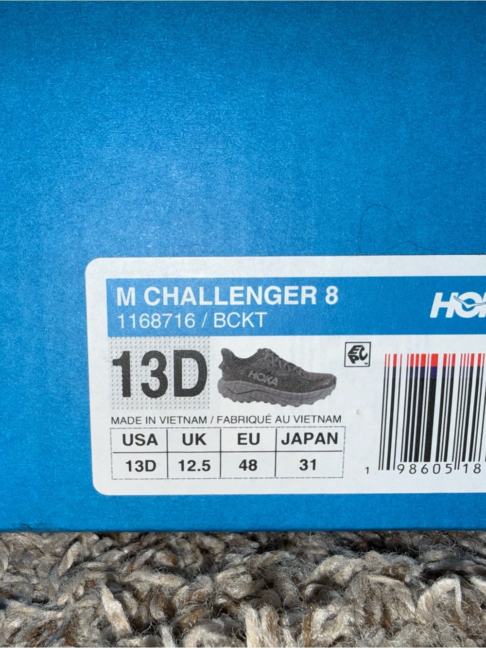 Hoka Men’s Challenger 8 Size 13D - Picture 9 of 9